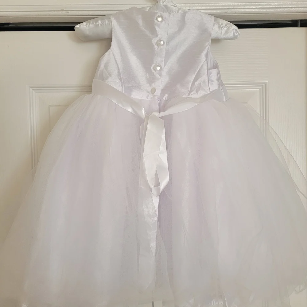 David's Bridal White Satin Dress - Picture 3 of 3